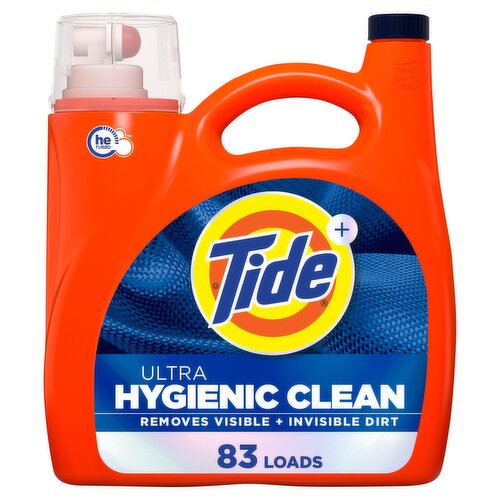 Tide+ Ultra Hygienic Clean Laundry Detergent, 83 loads, 117 fl oz