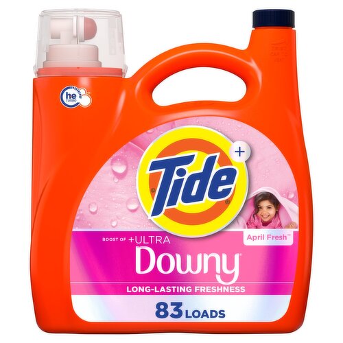 Tide Plus Boost of Ultra Downy Liquid Laundry Detergent, April Fresh Scent, 117 fl oz, 83 Loads, La