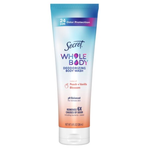 Secret Notes of Peach + Vanilla Blossom Whole Body Deodorizing Body Wash, 8 fl oz