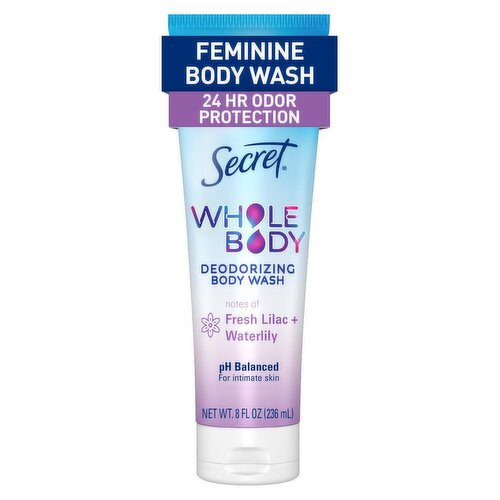Secret 24 HR Deodorizing Body Wash for Women, Lilac & Waterlily, 8oz