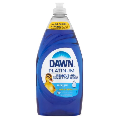 Dawn Platinum Fresh Rain Scent Dishwashing Liquid, 26.8 fl oz