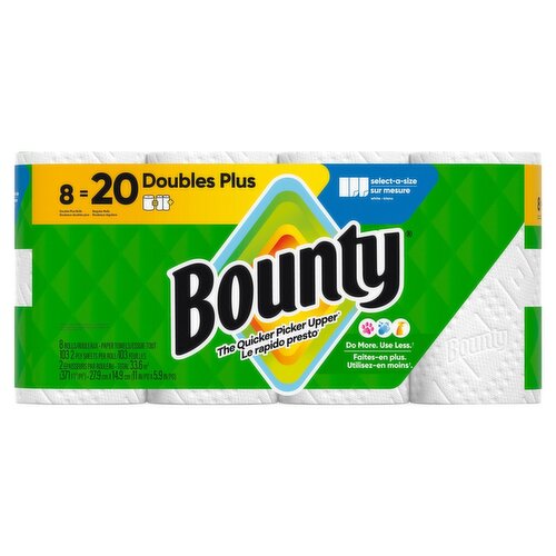 Bounty Doubles Plus Paper Towel Rolls, 8 count