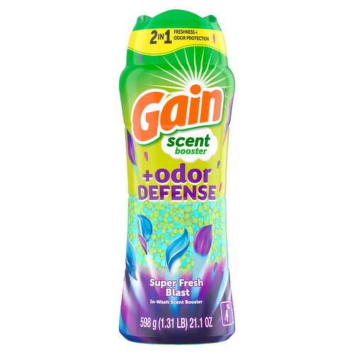 Gain +Odor Defense Super Fresh Blast In-Wash Scent Booster, 21.1 oz