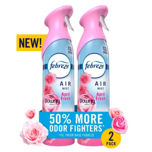 Febreze Air Mist, Air Freshener Spray, Odor Fighting Room Spray, Downy April Fresh, 8.1oz, 2ct