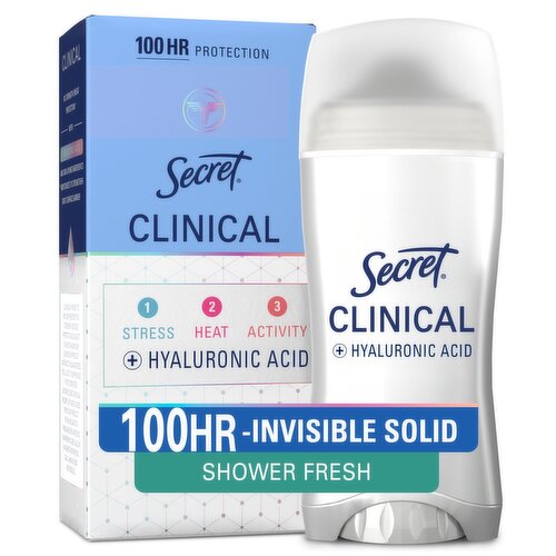 SECRET CLINICAL STRENGTH INVISIBLE SOLID ANTIPERSPIRANT AND DEODORANT FOR WOMEN SHOWER FRESH. 2.6 OZ