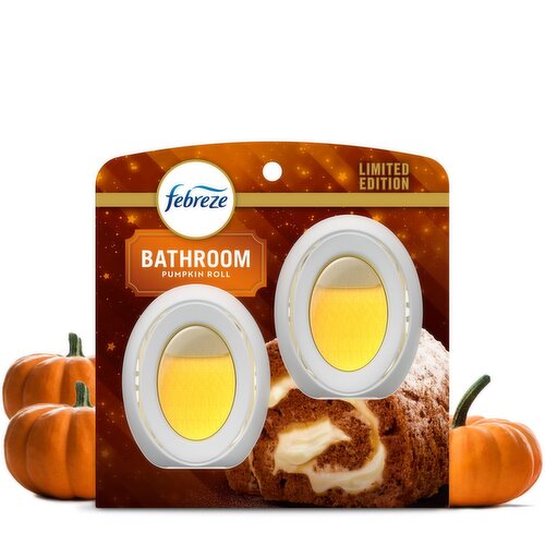 Febreze Bathroom Air Freshener, Odor-Fighting, Pumpkin Roll Scent, 2 Count