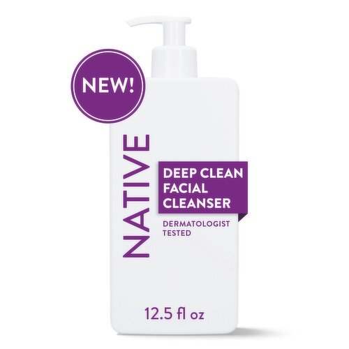 Native Face Wash Deep Cleansing for oily skin, Salicylic Acid Cleanser, Sulfate Free, 12.5 FL Oz