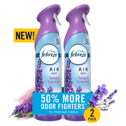 Febreze Air Mist, Air Freshener Spray, Odor Fighting Room Spray, Twilight Lavender Scent, 8.1oz, 2c