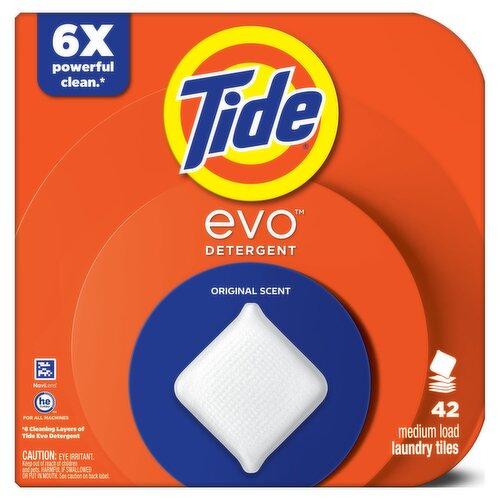 Tide evo Laundry Detergent Tiles, Original Tide Scent, 42 ct
