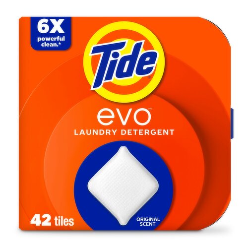 Tide evo Laundry Detergent Tiles, Original Tide Scent, 42 ct
