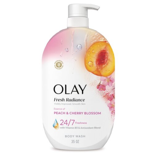 Olay Fresh Radiance Body Wash with Essence of Peach and Cherry Blossom, 35 fl oz