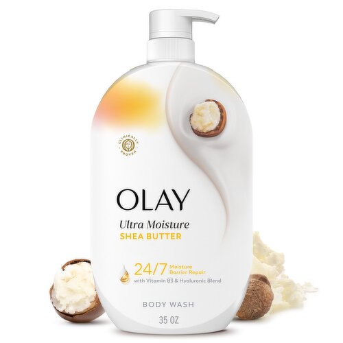 Olay Ultra Moisture Body Wash with Shea Butter, Vitamin B3 and Hyaluronic Blend, 35oz