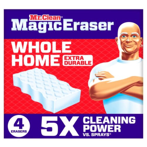 Mr. Clean Magic Eraser Sponge, All Purpose Cleaner, Cleaning Scrubber,Whole Home Extra Durable, 4ct