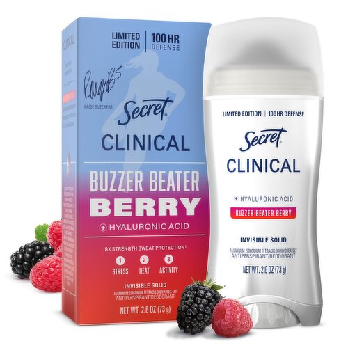 Secret Clinical Strength 100HR Hyaluronic Acid Antiperspirant Deodorant for Women, 2.6 oz