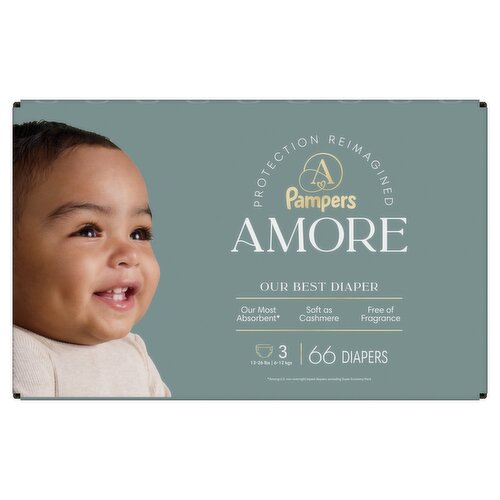 Pampers Amore Luxury Diapers Size 3, 66 Count