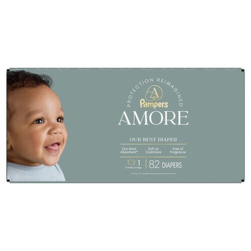 Pampers Amore Luxury Diapers Size 1, 82 Count