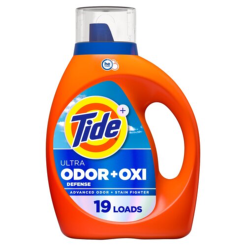 Tide Ultra Odor Defense Plus Oxi Liquid Laundry Detergent, 27 fl oz, 19 Loads
