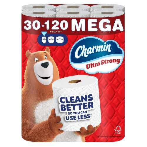 Charmin Toilet Paper Ultra Strong, 30 Mega Rolls, 2-ply Bath Tissue