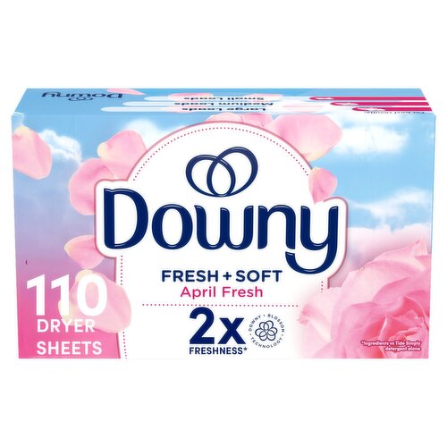 Downy Fabric Softener Dryer Sheets, April Fresh, 110 Count