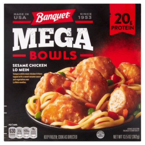 Banquet Sesame Chicken Lo Mein Mega Bowls, 13.5 oz