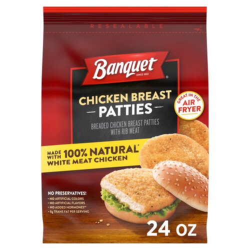 Banquet Chicken Breast Patties, 24 oz