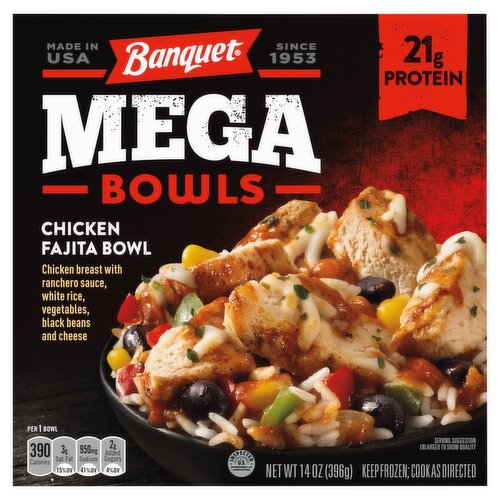 Banquet Mega Chicken Fajita Bowls, 14 oz