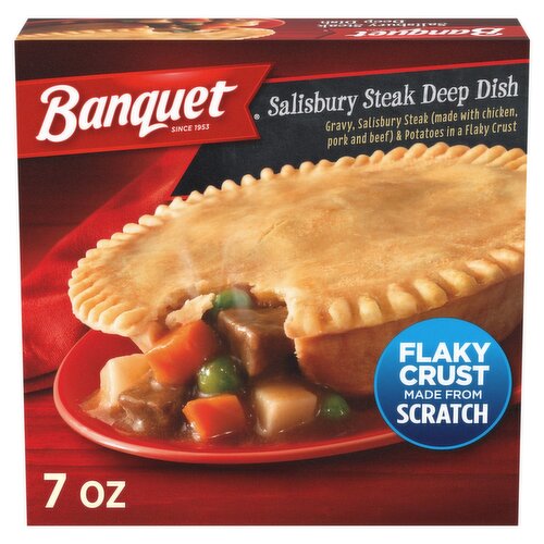 Banquet Salisbury Steak Deep Dish, 7 oz
