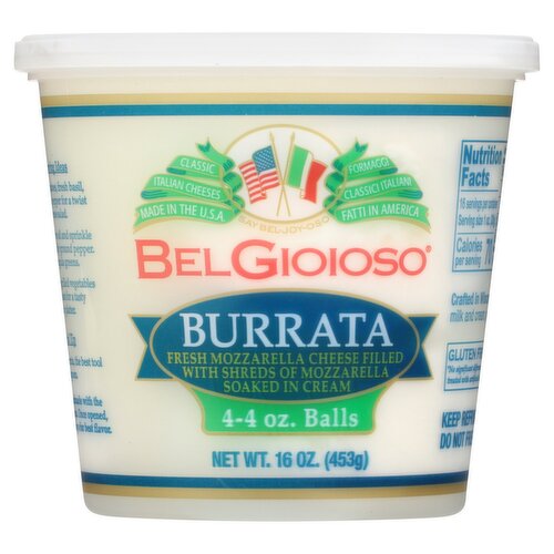 BelGioioso Burrata Cheese, 4 oz, 4 count