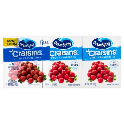 Ocean Spray Craisins The Original Dried Cranberries, 1 oz, 6 count