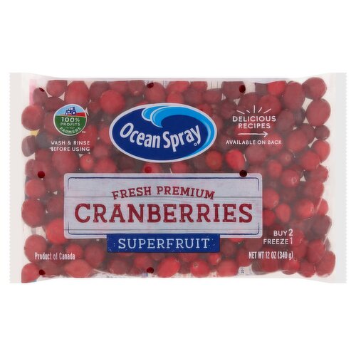 Ocean Spray Fresh Premium Superfruit Cranberries, 12 oz