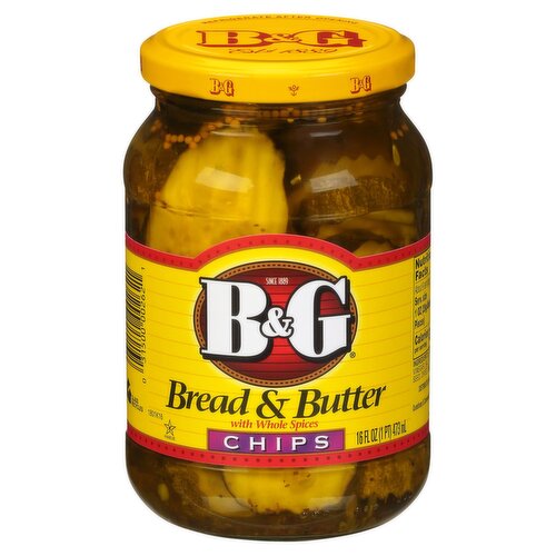 B&G Bread & Butter Chips with Whole Spices Pickles, 16 fl oz