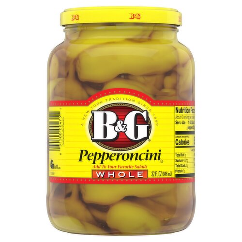 B&G Whole Pepperoncini, 32 fl oz