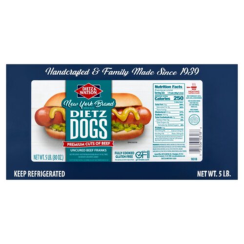 Dietz & Watson Dietz Dogs Uncured Beef Franks, 80 oz