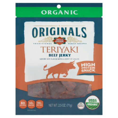 Dietz & Watson Originals Organic Teriyaki Beef Jerky, 2.5 oz