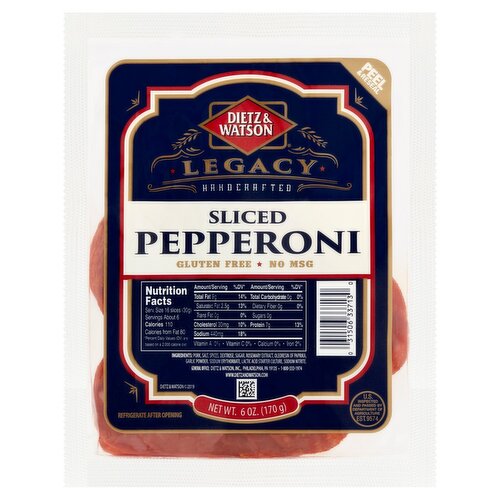 Dietz & Watson Handcrafted Sliced Pepperoni, 6 oz