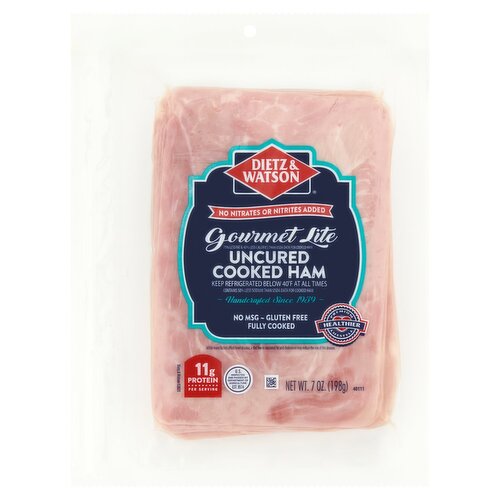 Dietz & Watson Gourmet Lite Uncured Cooked Ham, 7 oz