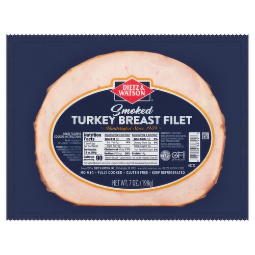 Dietz & Watson Smoked Turkey Breast Filet, 7 oz