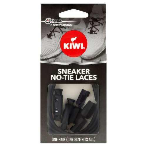 Kiwi Black Sneaker No-Tie Laces, one pair