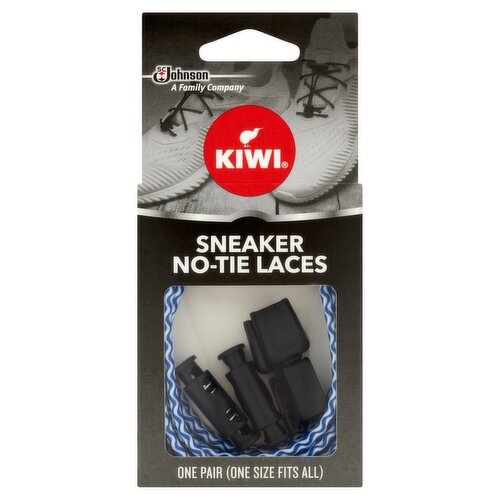 Kiwi Blue & White Sneaker No-Tie Laces, one pair