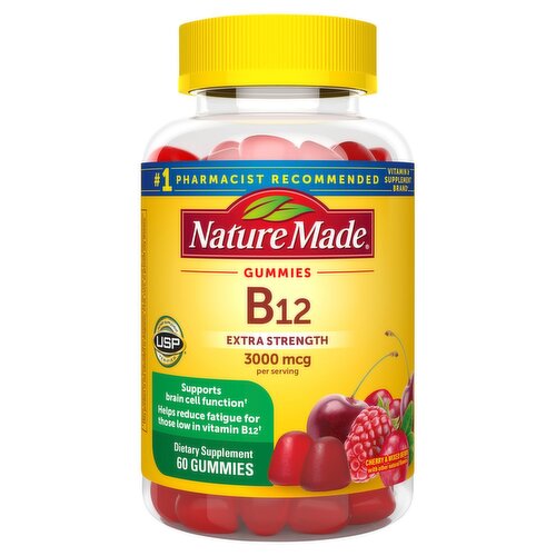 Nature Made Gummies B12 Extra Strength Cherry & Mixed Berry Dietary Supplement, 60 count