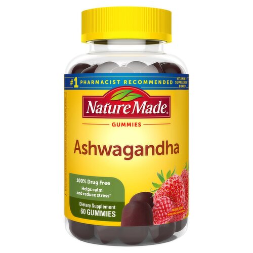 Nature Made Ashwagandha Mixed Berry Gummies Dietary Supplement, 60 count