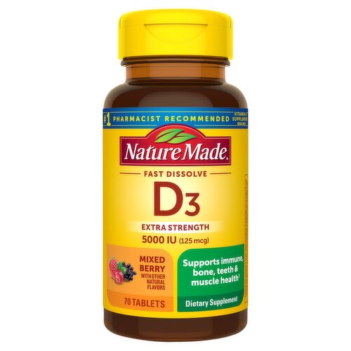 Nature Made Fast Dissolve Mixed Berry Dietary Supplement, 70 count