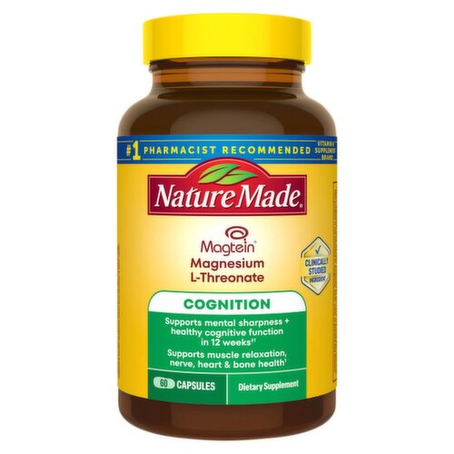 Nature Made Magtein Magnesium L-Threonate Cognition Dietary Supplement, 60 Count