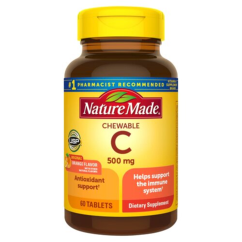 Nature Made Chewable Vitamin C 500 mg Tablets, 60 Count