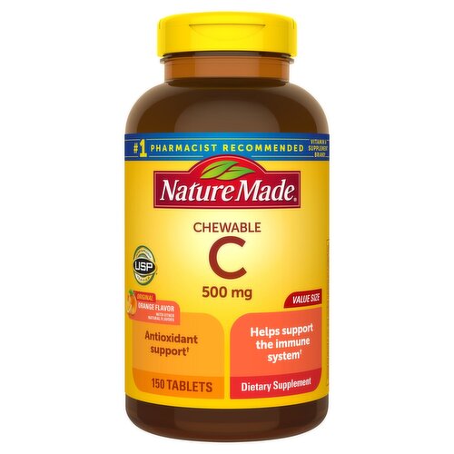 Nature Made Chewable Vitamin C 500 mg Tablets, 150 Count Value Size