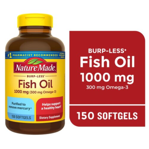 Nature Made Burp-Less Fish Oil Dietary Supplement, 150 count