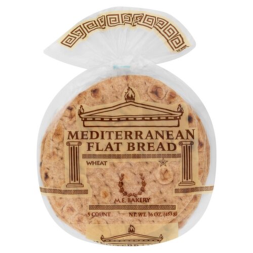 M.E. Bakery Wheat Mediterranean Flat Bread, 5 count, 16 oz