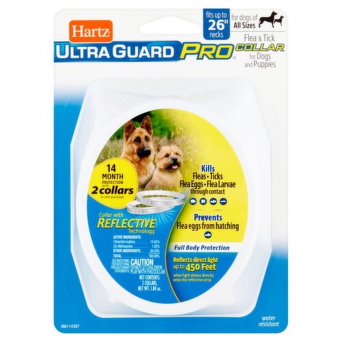 Hartz Ultra Guard Pro Flea & Tick Collar for Dogs and Puppies, 2 count, 1.84 oz