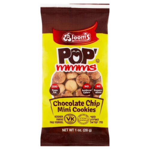 Bloom's Kosher Products Pop' Mmms Chocolate Chip Mini Cookies, 1 oz