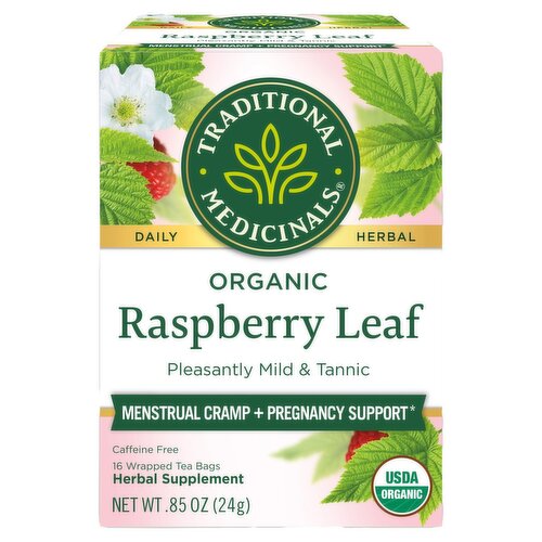 Traditional Medicinals Organic Raspberry Leaf Herbal Supplement, 16 count, .85 oz